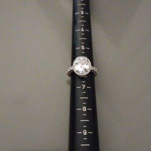 Judith Ripka Silver Ring with Sparkling Clear Gem